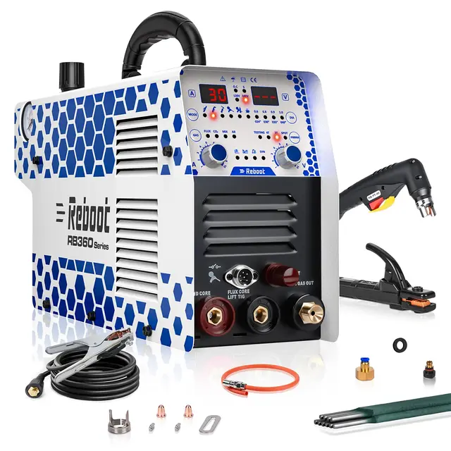 Soldador/Cortador Plasma 7en1 30A Non-HF – Uso Inmediato Corte 16mm + MMA 130A con pinzas – Compatible MIG/TIG/Aluminio/Puntos (accesorios opcionales) – 120/240V para taller, coche, bricolaje