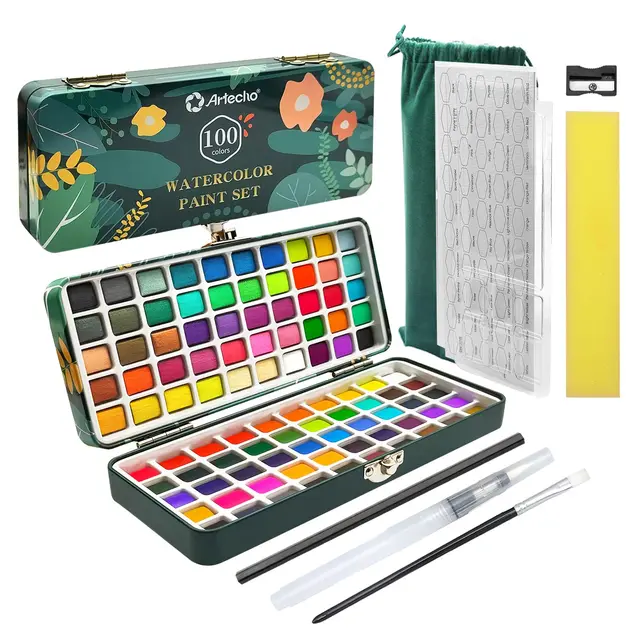 artecho kit acuarelas 100 colores