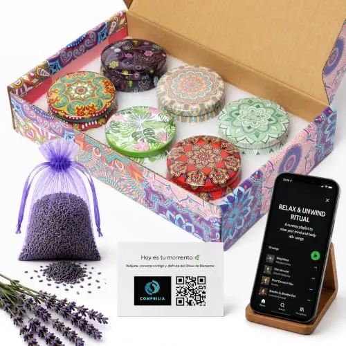 comprilia set 6 velas aromáticas lavanda