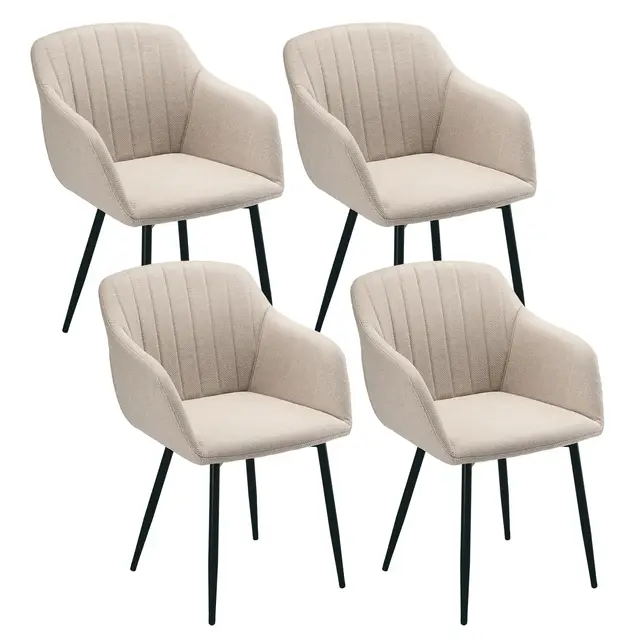 goeurvant silla comedor beige pack 4