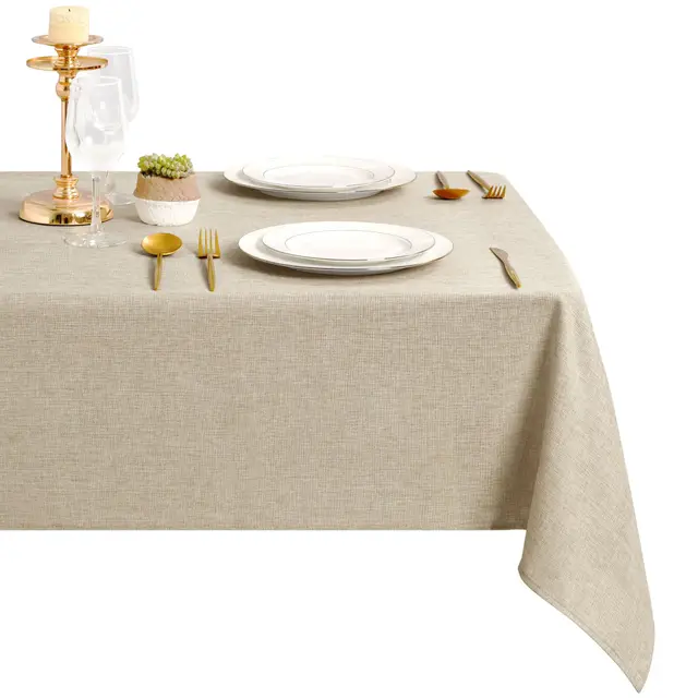dwcn mantel lino beige cuadrado 135cm