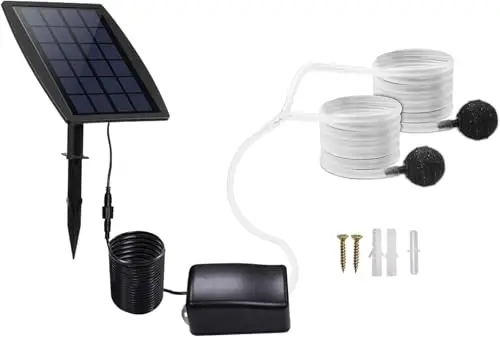 Bomba De Oxígeno Solar, 2,5 W, 6 V, Aireador Solar Para Estanque, 3 Modos De Trabajo, Con Batería De 2200 mAh, Silenciosa Y Ajustable, Para Acuario, Color Negro