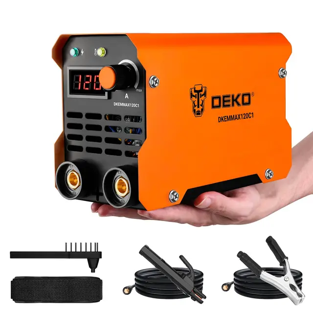 DEKO 120A 220V MMA Soldador Inverter para Reparaciones en el Hogar, Maquina de Soldar de Metal, Bricolaje, Reparación de Bicicletas, Soldador Portátil con Correa de Hombro Ajustable para Soldadores