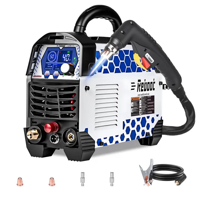 Reboot Cortador de Plasma Baja Frecuencia 40A 230V IGBT – Encendido Piloto Sin Contacto, Corte Máx. 25 mm, Modo 2T/4T para Acero Inoxidable, Cobre, Latón – RBC4000LF