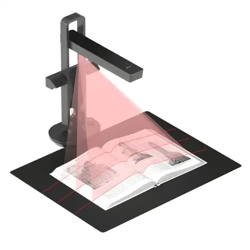 CZUR Aura Pro Escáner de Libros Plegable, Escáner Portátil con Función OCR, Captura hasta Tamaño A3, Compatible con macOS y Windows, Ideal para Escáneres de Oficina Doméstica