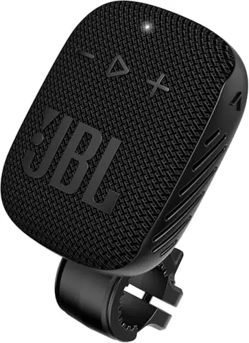 JBL Box Wind 3S - Mini Altavoz Bluetooth potente portátil con refuerzo de graves de Harman Kardon, caja de música con pinza para bicicleta y scooter - IP67 resistente al agua