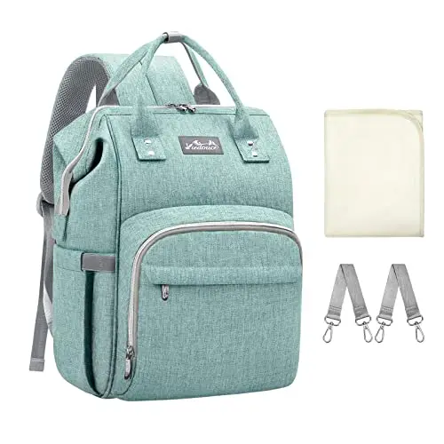 Viedouce Mochilas para Pañales Biberones, Bolso del Bebé Mamá,Impermeable con Estilo Oxford Bolso Pañal de Gran Capacidad, con Portátil Cambiador y 2 Piezas Ganchos Carrito Bebé