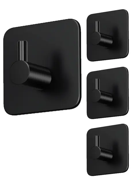 4smile set 4 ganchos adhesivos negros