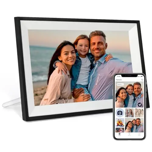 Humblestead Marco de Fotos Digital WiFi de 10,1 Pulgadas 32 GB, rotación automática, Pantalla táctil Inteligente, configuración remota sin Esfuerzo a través de la aplicación AiMOR, Blanco