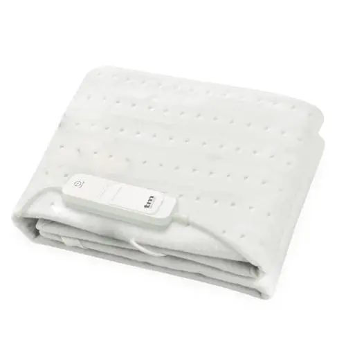 TM Electron Cubre Colchones Calientacamas Eléctrico Para Cama Individual 60w Con 3 Niveles De Temperatura Y Apagado Automático. Tamaño 150x80cm, color Blanco