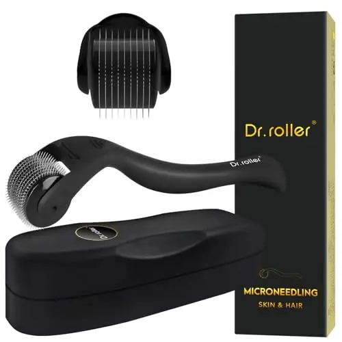 Rodillo de 1,5 mm, microagujas de titanio para el crecimiento de la barba y el cabello, piel Micro agujas Derma Beard Roller
