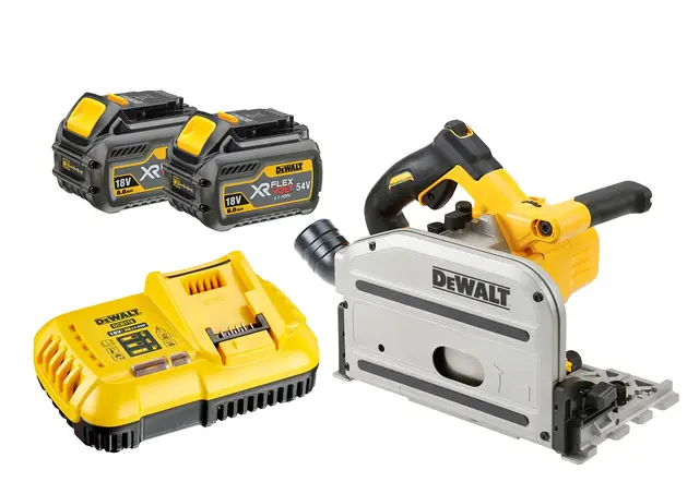 DeWalt DCS520T2-QW Sierra de incisión sin escobillas XR Flexvolt 54V con 2 baterías 54V/18V Li-Ion 6, 0 W, 54 V, Arándano