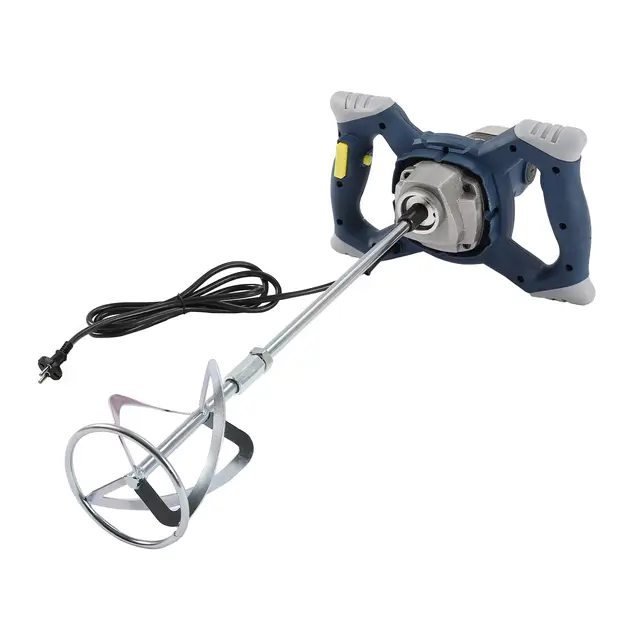 Mezclador de mortero de pintura y hormigón eléctrico de 1400W - Batidora manual con 6 niveles de velocidad, 1200 rpm - Dispositivo mezclador de mortero y hormigón para cemento, mortero, hormigón