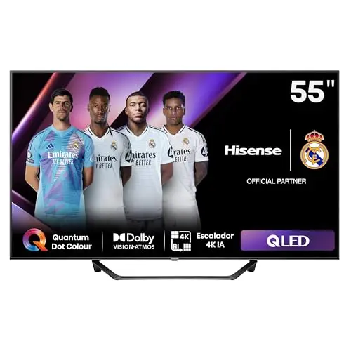 Hisense 55A7NQ - QLED Smart TV, 55 Pulgadas, con Quantum Dot Colour, 60Hz VRR 120 fps, Dolby Vision, Bluetooth&HDMI, Compartir en el televisor, Alexa Built-in (Nuevo 2024)