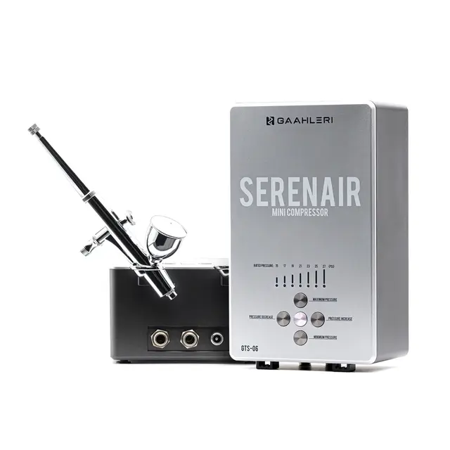 Kit de aerógrafo Gaahleri, Serie Ambition GTS-06, aerógrafo y compresor de aire con control de aire