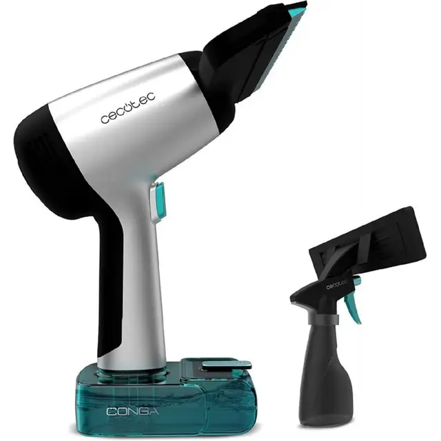 Cecotec Limpiacristales Aspirador de Ventanas Conga Rockstar 3700 Glass. 3 en 1: Pulveriza, Limpia y Aspira, Autonomía 30 mins, Boquilla 220 mm, Depósito de Recogida de Agua, 75 m2