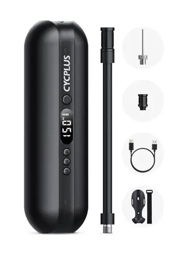 CYCPLUS Bomba de Aire 150PSI,Compresor Eléctrico Portátil,Mini Inflador de Neumáticos Recargable para Bicicletas Motocicleta