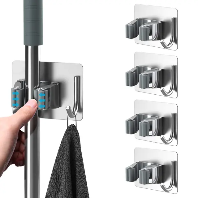 homeasy soporte escobas pared 4 piezas