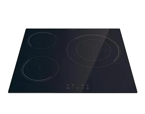 Candy CI633CBB1 Placa Inducción, 3 Zonas, Paellero 28CM, 60CM, 9 Niveles de Potencia, 7,2KW, Mandos Centrales, Indicador de Calor, Bloqueo Infantil, Alerta Sobrecalentamiento y Derrames, Negro