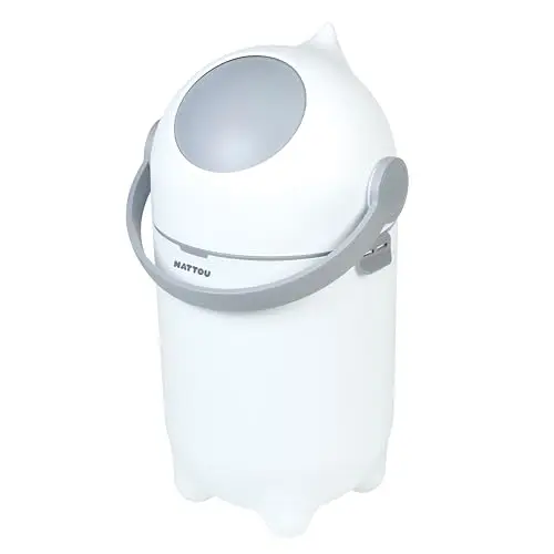 Nattou Cubo de pañales Dropy, antiolor, fácil de abrir con una mano, 49,5 x 28 cm, polipropileno/ABS, blanco
