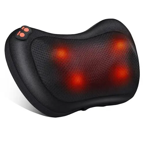 Masajeador Cervical y Cuello Shiatsu Almohada Masaje con Función de Calor e Rotación 3D Masaje de Calor para Relajación de Fatiga en Casa, Oficina