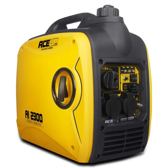 Aceup Energy - Generador eléctrico a gasolina con toma de corriente de 230 V x 2, 2000 W