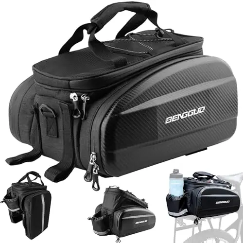 Alforja de bicicleta para portaequipajes, 30 L, escalable, impermeable y reflectante, con correa para el hombro y varios compartimentos, bolsa multifuncional para el asiento trasero para ciclismo