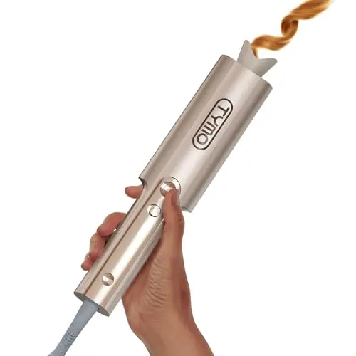 Rizador de Pelo Automatico - TYMO Curlpro Plus Rizador pelo Ondas Automático Rizos Grandes 25mm Beach Waves Moldeador Tenacilla para Pelo Largo Hair Curler Anti-Quemaduras Calentamiento Rápido Dorado