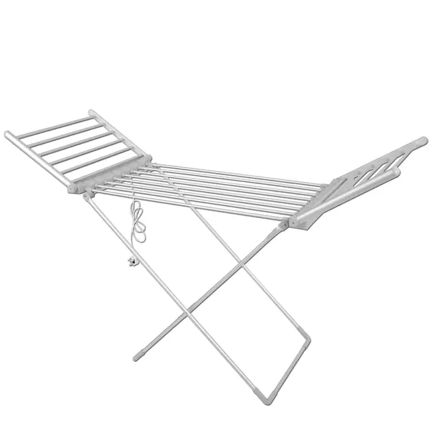 Herzberg, Secadora de Ropa Eléctrica de Secado Rápido, 20 Tubos Calefactores, Extensión de ala Plegable, Resistente y Duradera, Pies Antideslizantes, Capacidad de 15 kg, Tamaño Compacto, Color Blanco