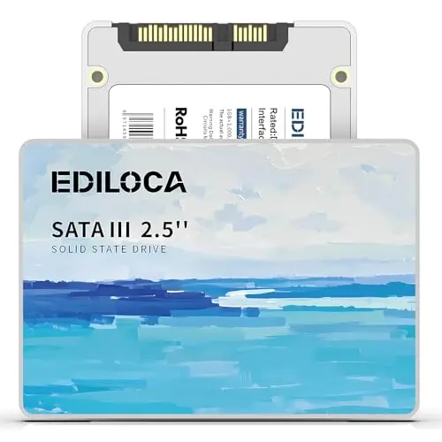 Ediloca 1TB SSD Internal Solid State Drive, 2.5" SATA III 6Gb/s, Up to 560MB/s Read Speed, 3D NAND Flash, Shock Drop-Proof for PC/Laptop/Desktop/NAS, Compatible with Windows/Mac/Linux (ES580E)