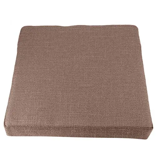 Esterilla de Meditación, Cojín Extraíble, Engrosada para Suelo, Yoga, Ceremonia del Té, Decoración de Ventanas, Meditación(Lino cuadrado marrón)