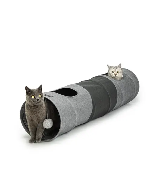 lionto Túnel para Gatos, túnel de Juguete para Mascotas, túnel de Juego con Pelota para Gatos, 30 x 130 cm