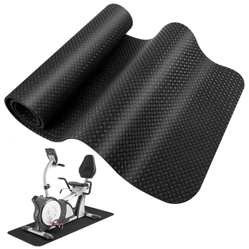 43 x 120 cm Alfombra Rodillo Bicicleta para Suelos, Esterilla Fitness de Silicona de Doble Cara, Alfombra Gimnasio en Casa de Protección para Suelos, Esterilla para Equipos Deportivos