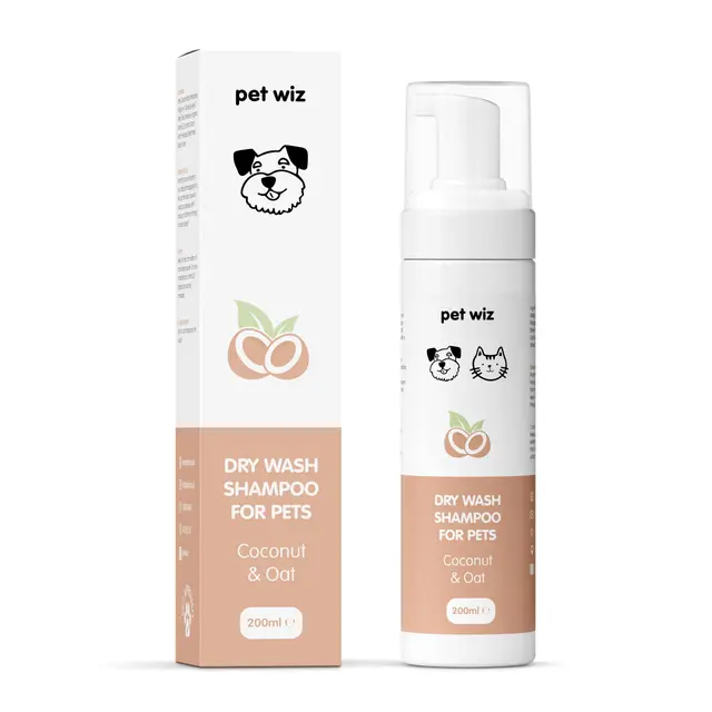 Champú de Lavado en Seco para Mascotas - Suavizante y Desodorante, Ingredientes Naturales, Secado Rápido y No Es Necesario Enjuagar (Coco y Avena)