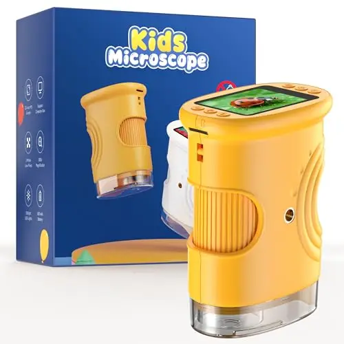 1000X Portatil Digital Microscopio Niños: Magnifying Glass para 2.0" IPS Pantalla - Regalo Original 3-8 8-12 Años Niña Infantil - Lupas Gran Aumento con Luz - Ciencia Experimentos Juguetes