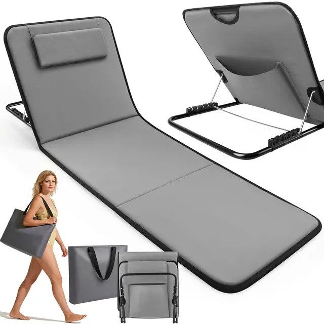 Cheffery 6201 Tumbona Plegable Reclinable Gris