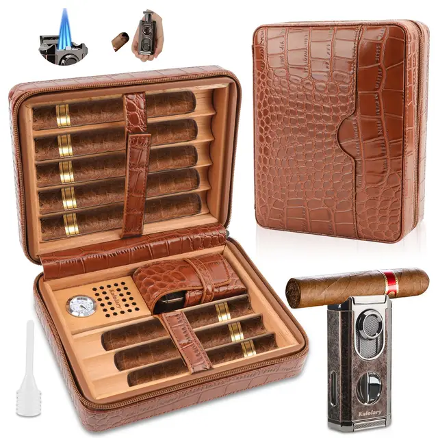 kalolary humidor portátil nailon marrón