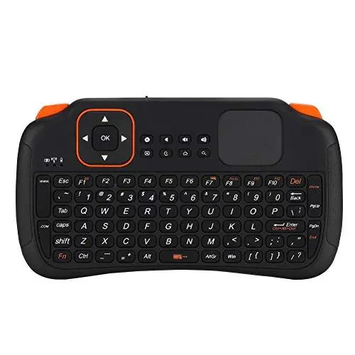 Mini Teclado Inalámbrico 2.4G con Panel Táctil, Controlador de Teclado Inalámbrico Portátil con Control Remoto del Receptor USB para Teléfono Inteligente / Tableta / Computadora Portátil / Smart TV /