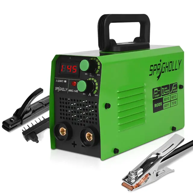 Mini Soldador Inversor 2 en 1, Arc Lift TIG con 145 amperios, tecnología IGBT, pantalla digital LED, arranque caliente antiadherente, maquina de soldar electrodo ARC-145