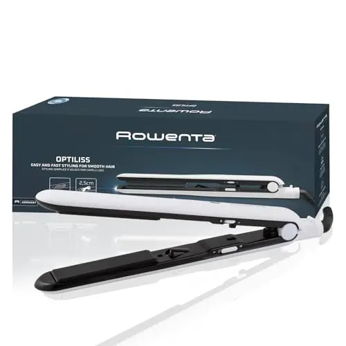 Rowenta Optiliss, Plancha de pelo con revestimiento cerámico para un pelo suave y brillante, 10 temperaturas hasta 230 º, rendimiento de alisado eficiente, sistema de bloqueo, SF3210