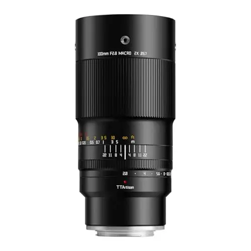TTARTISAN Lente de cámara macro 2X F2.8 de 100 mm para Fuji X Mount Full Frame Lente de enfoque manual para fotografía en miniatura
