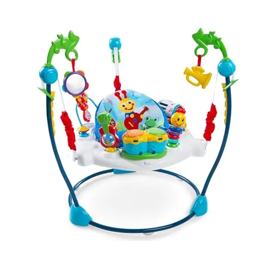 Baby Einstein Saltador y Centro de Actividades Neighborhood Symphony, Estación de actividades musicales, luces, idiomas, asiento gira de 360° Ajustable, desarrollo motriz, 1 Unidad (Paquete de 1)