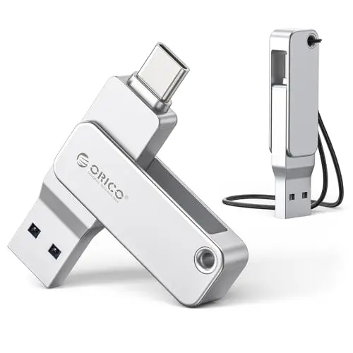 ORICO Pendrive 32 GB USB C, Memoria USB 3.2 Gen 1 (Doble Interfaz), Mini Flash Drive, Lectura 150 MB/s, para iPhone 15/16/17, Android, Tabletas, Portátiles, Mac, Plug and Play - EB05
