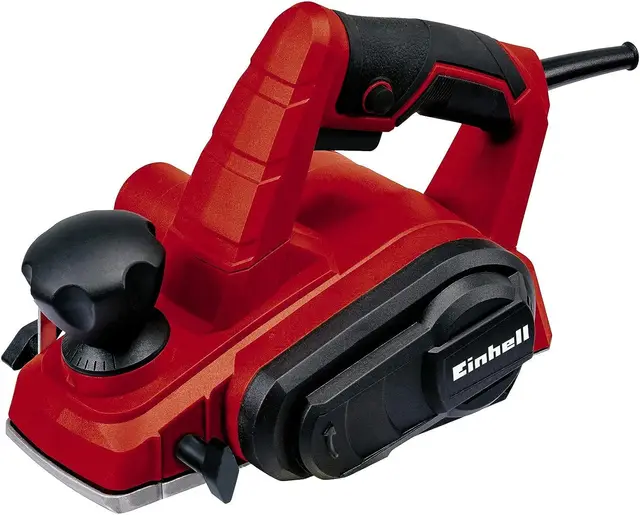 Einhell Cepillo eléctrico con cable TC-PL 750, 750W, 240 V, profundidad de 2 mm, eje de la cuchilla grande, Incluye tope de profundidad, Cuchilla giratoria, Negro, Rojo, (L x B x H) 261 x 158 x 174 mm