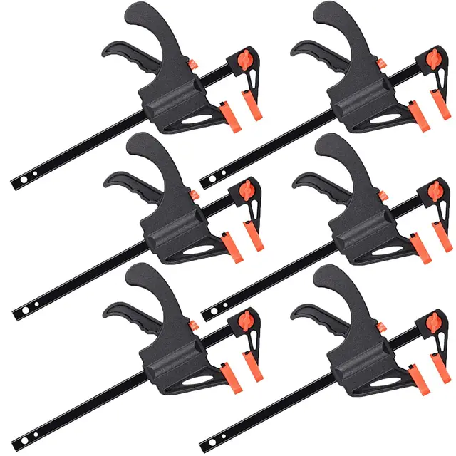 6 piezas Sargentos de Barra, Abrazadera de Rápido Abrazaderas de Barra Herramientas para Carpintería Madera Tensar 105 mm Estirar 182 mm