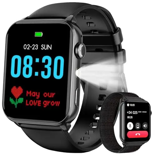 Reloj Inteligente Hombre Mujer, 1.91" Smartwatch Mujer con Llamadas Bluetooth, Pulsómetro, Monitor de Sueño, 110+ Modos Deportivos, IP68 Impermeable, Pulsera de Actividad para Android iOS
