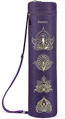 Gonex Bolsa para Colchoneta de Yoga, Funda Esterilla Yoga Ejercicios Fitness Duradera Tela Oxford Impermeable con 2 Bolsillos de Carga, Correa de Hombro Ajustable Extra Ancha Portátil