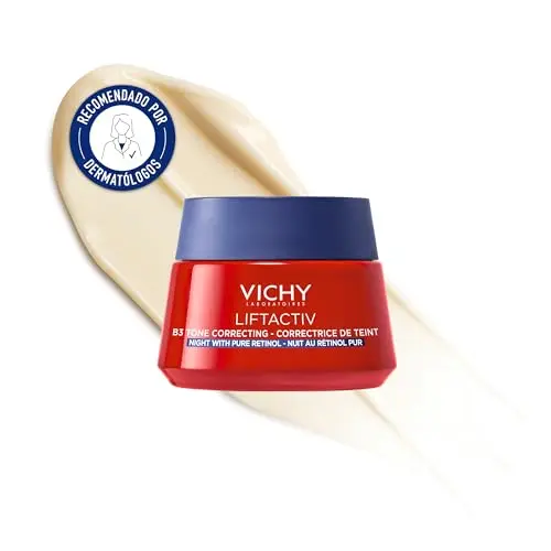 Vichy Crema de Noche Antimanchas con Retinol, Tratamiento Antiedad, Acción Regenerativa, Reduce Arrugas y Corrige la Intensidad de las Manchas, Liftactiv B3, 50 ml