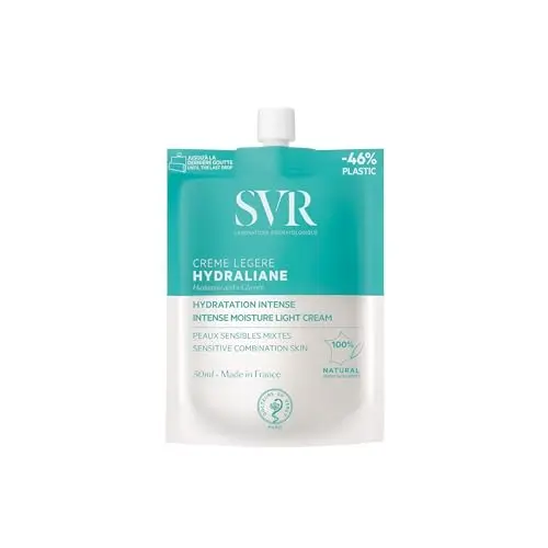 SVR – Hydraliane Crème Légère – Hidratante 24 horas – Calma, suaviza y protege – Para pieles normales a mixtas, incluso para piel sensible – Ácido hialurónico, glicerina, manzanilla – 40 ml