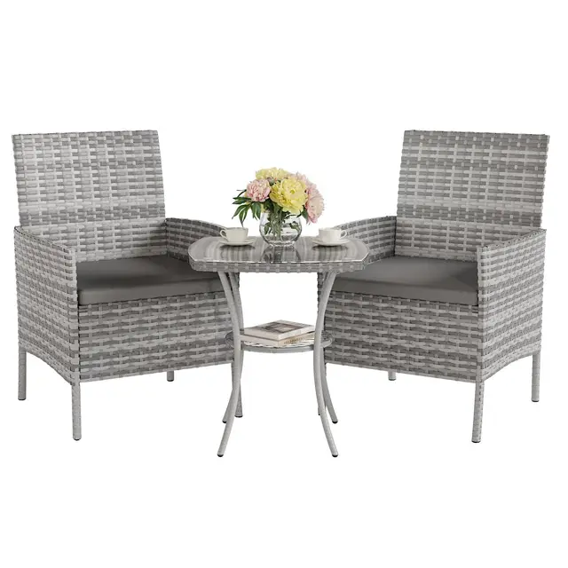 udpatio conjunto ratán pe 2 sillones y